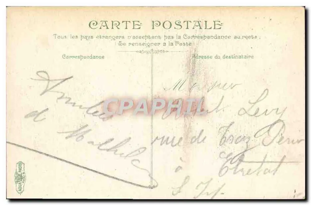 TROUVILLE - Postes e Telegraphes — vista de rua com passantes e veículos — editor anônimo, n° 34 - Verso