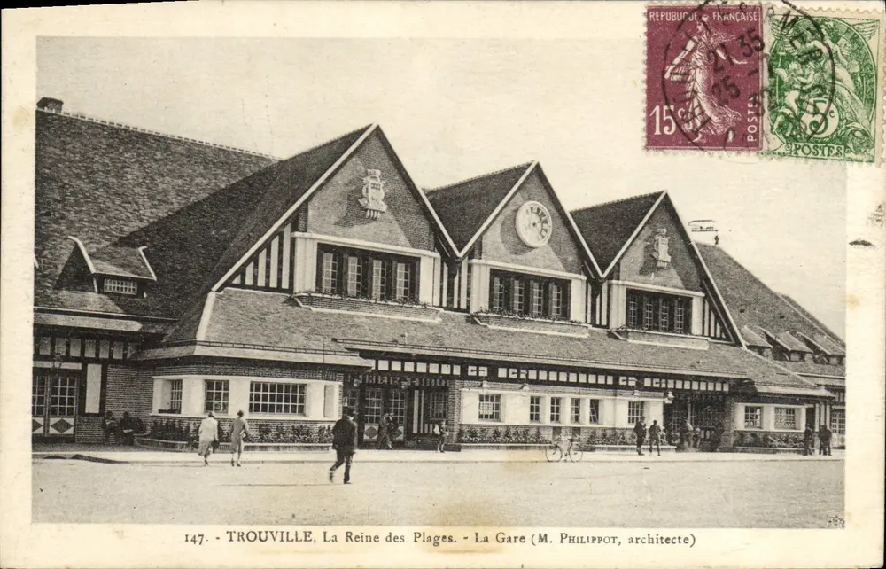 Trouville, Die Königin der Strände — Der Bahnhof (Hr. Philippot, Architekt) — Ausgabe « La Cigogne » - Vorderseite
