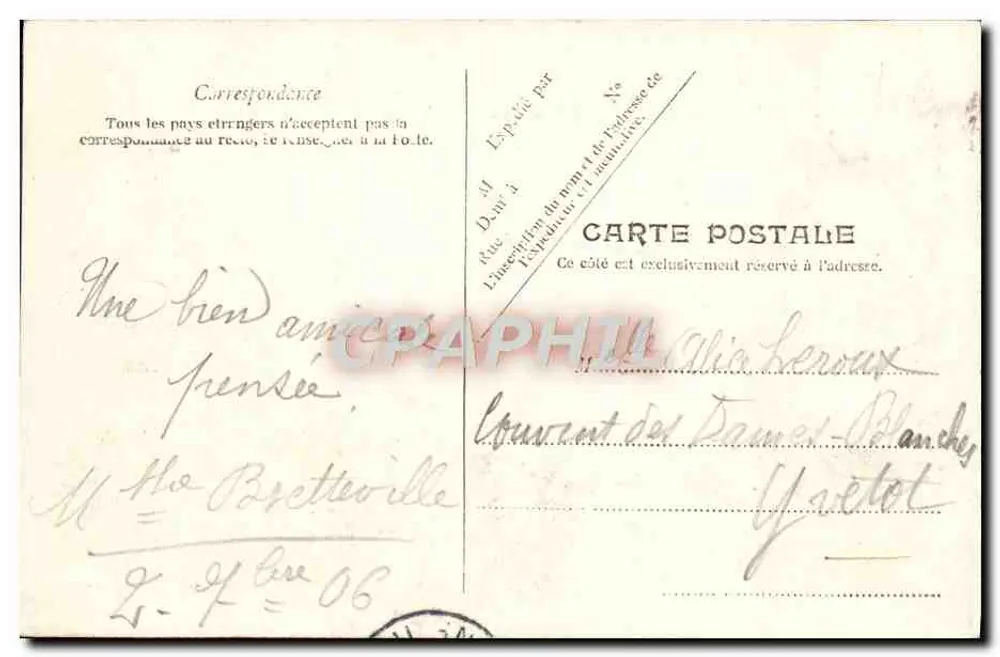 Trouville — Hotel des Roches Noires — Y.P. Pâtre, n°639 - Rückseite