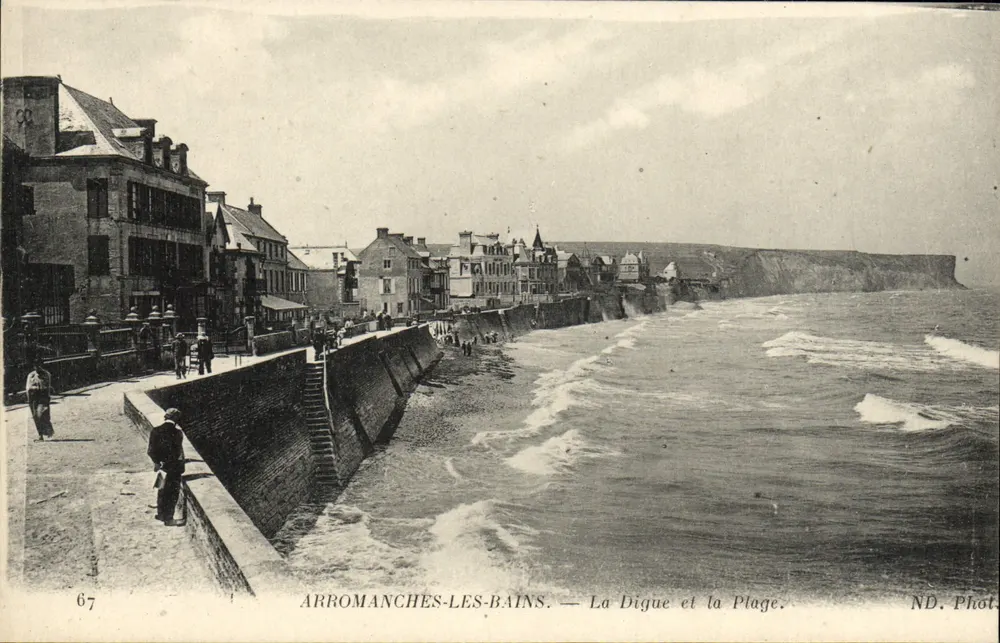 Arromanches-les-Bains — A Dique e a Praia — ND. Phot. - Frente