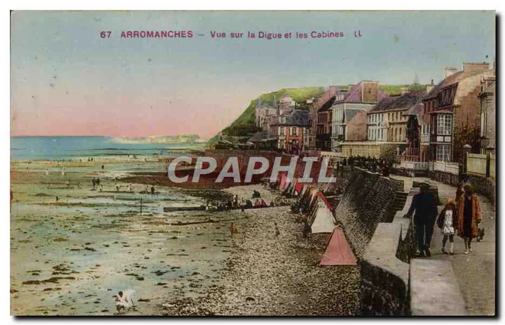 Arromanches — Vista da Digue e das Cabines — LL - Frente