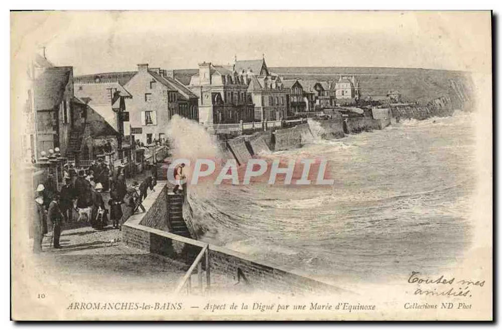 Arromanches-les-Bains — Aspecto da Digue durante uma Maré de Equinócio — Coleções ND Phot - Frente