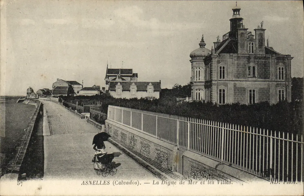 Asnelles (Calvados) — Die Seedyke und die Villen — ND. Prov. - Vorderseite