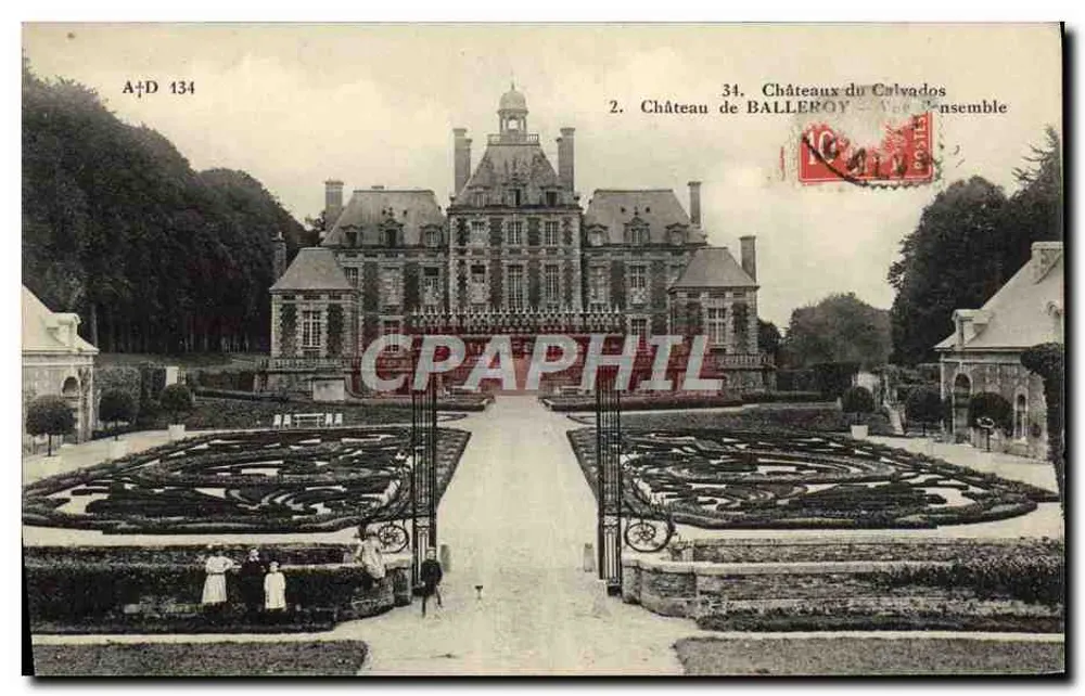 Schloss Balleroy — Gesamtansicht — A. Dubourg, Verlag Commes (Calvados) Nr. 134 - Vorderseite