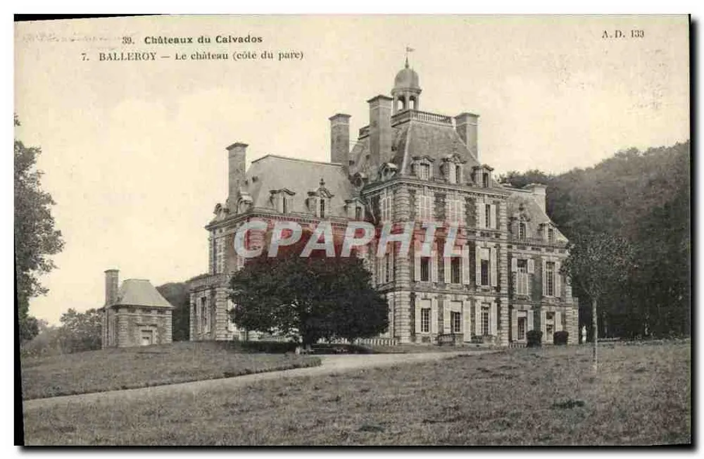 Balleroy — Das Schloss (Seite des Parks) — Schlösser des Calvados, Serie A.D. 133 - Vorderseite