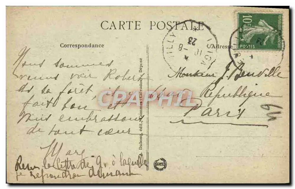 Balleroy - Das Schloss und die Alleen — A. Dubosc, Verlag, Nr. 13 - Rückseite