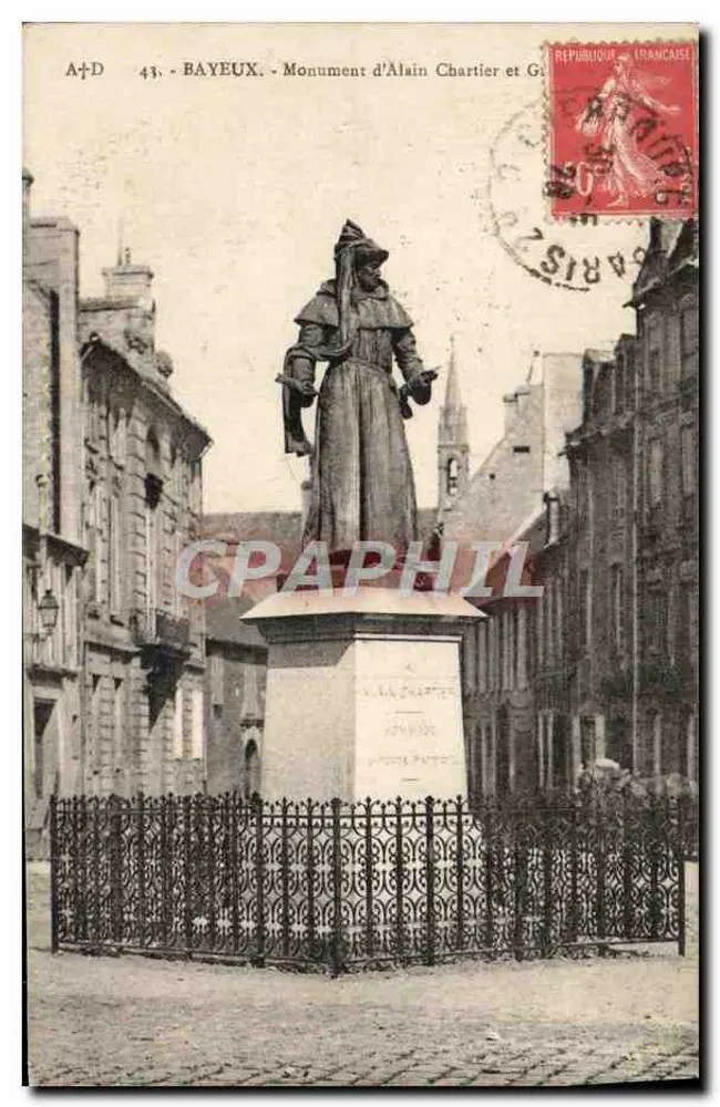 Bayeux - Monumento de Alain Chartier e Guillaume de Machaut — A. Dubosq, édit. - Frente
