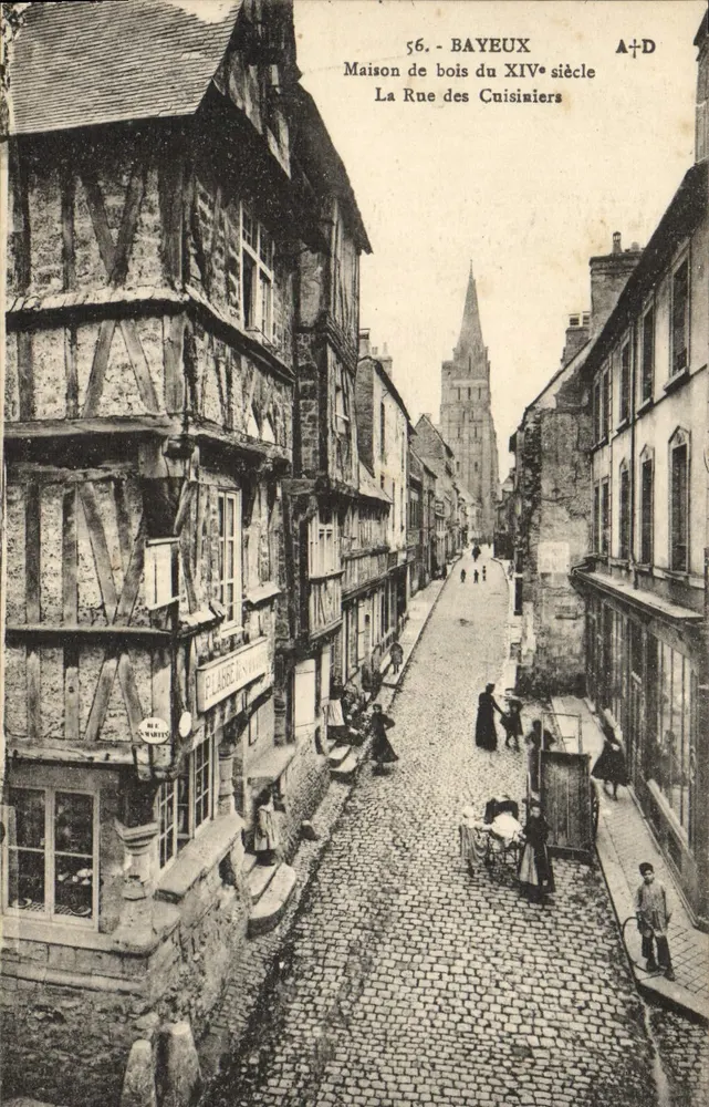 Bayeux — Holzhaus aus dem 14. Jahrhundert, La Rue des Cuisiniers — A+D - Vorderseite