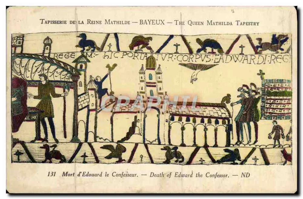 Tod des Eduard des Bekenner — Tapisserie der Königin Mathilde — Bayeux - Vorderseite