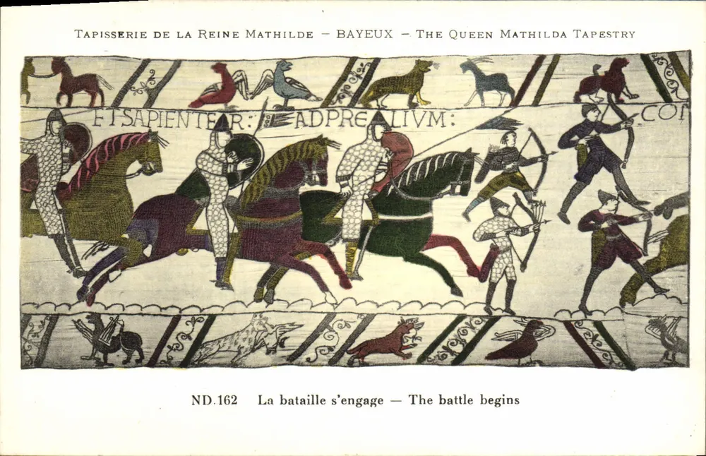 Tapisserie der Königin Mathilde - Bayeux — Die Tapisserie der Königin Mathilda — ND.162 Der Kampf beginnt - Vorderseite