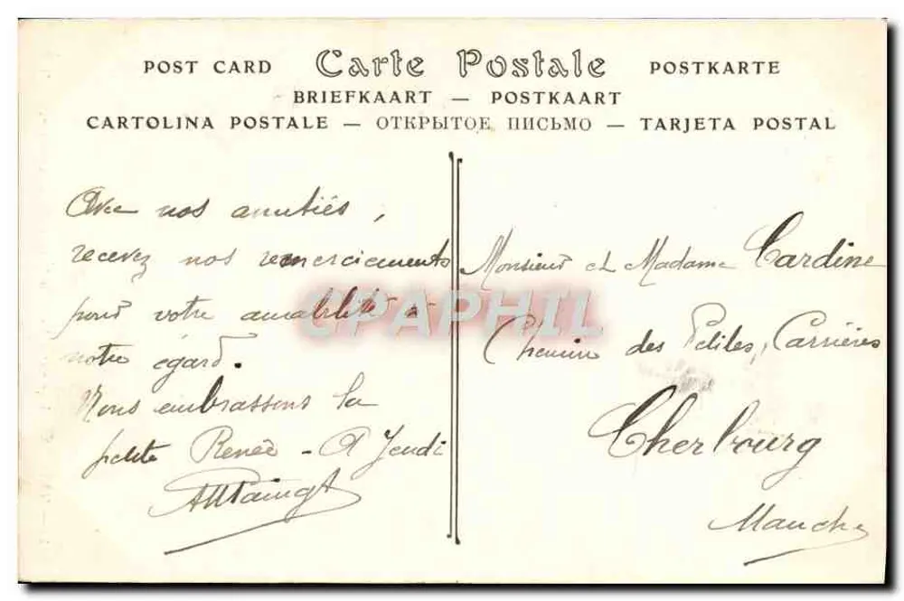 Bayeux — Ansicht der Aure am Boulevard de la Gare — unbekannter Verleger, Nr. 23 - Rückseite
