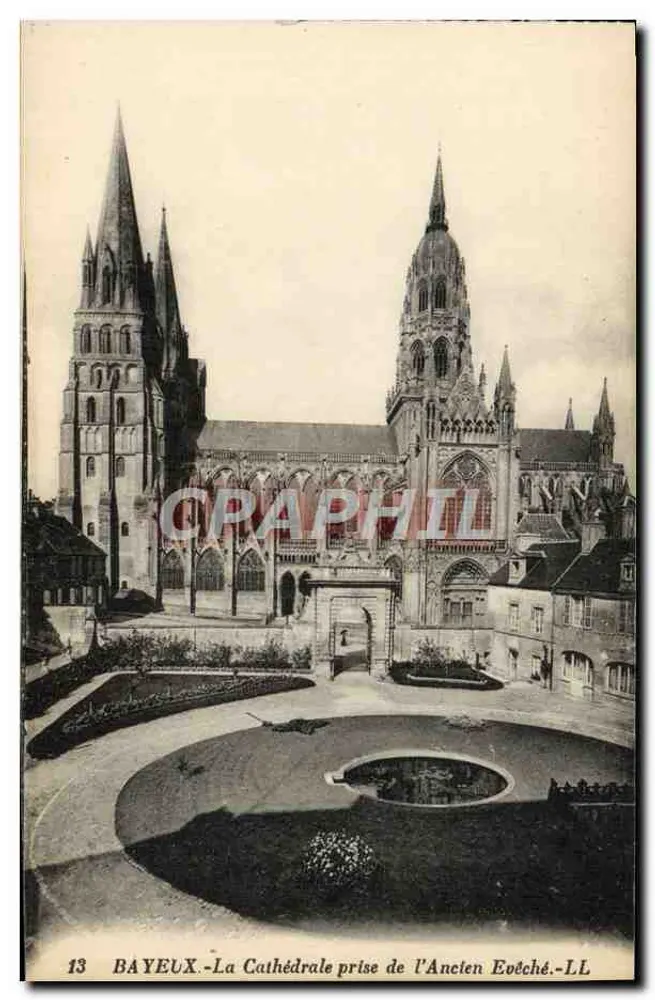 Bayeux — Ansicht der Kathedrale vom alten Bischofssitz — n°13 - Vorderseite
