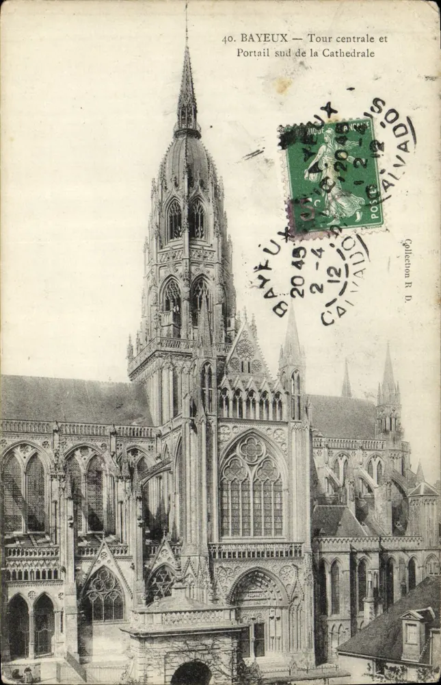 Bayeux — Zentrale Turm und Südportal der Kathedrale — Unbekannter Verlag, n° 40 - Vorderseite