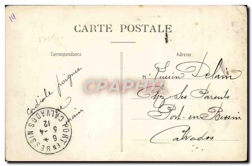 Bayeux — Zentrale Turm und Südportal der Kathedrale — Unbekannter Verlag, n° 40 - Rückseite