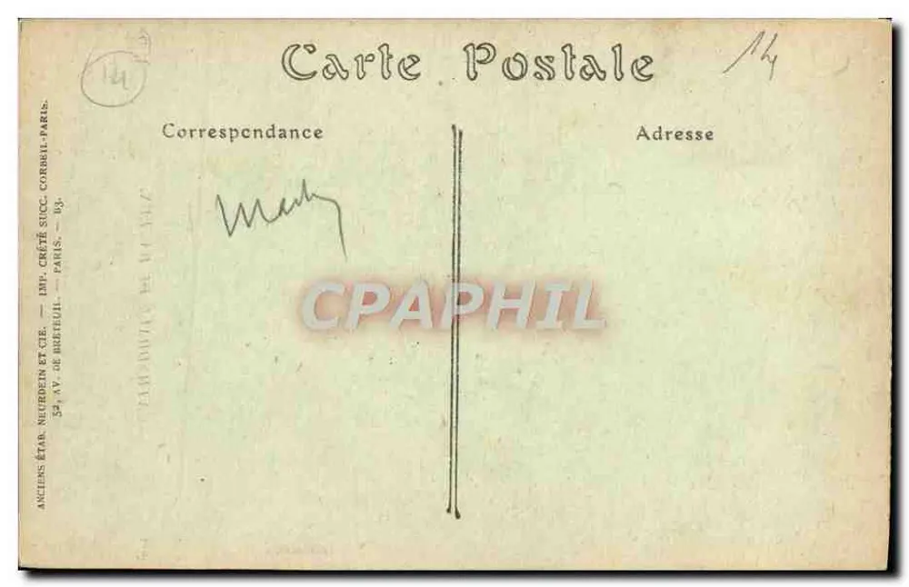Catedral de Bayeux — Século XII — Imp. Créteil & Cie, n° 203 - Verso