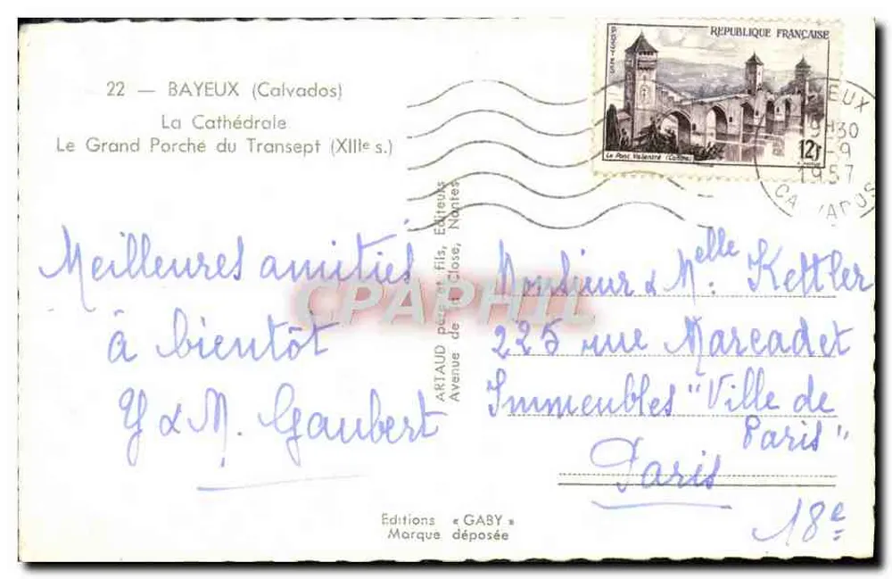 Bayeux — Die Kathedrale, Der Große Portal des Querbaus (13. Jahrhundert) — Gaby, Nantes - Rückseite
