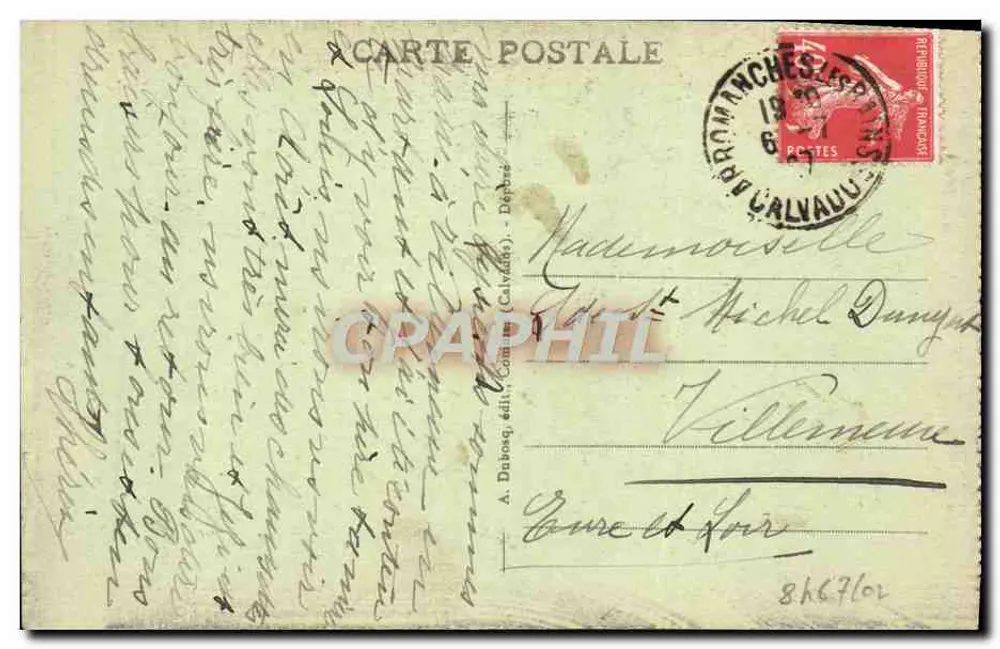Bayeux - A Catedral - Interior — A. Dabosq, editor, n°52 - Verso