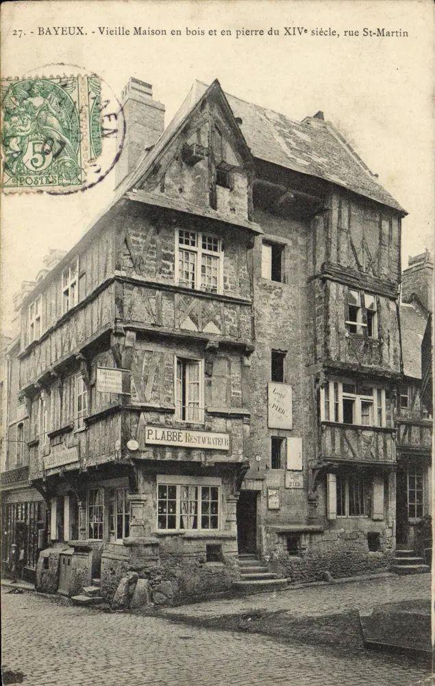 Bayeux - Holz- und Steinhäuschen aus dem 14. Jahrhundert, Straße St-Martin — Verlag nicht sichtbar, Nr. 27 - Vorderseite