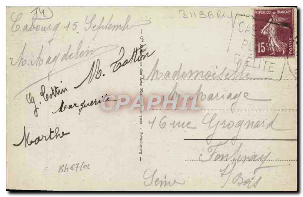 Cabourg - Das Casino und das Grand Hotel — Unbekannter Verlag, Nr. 21 - Rückseite