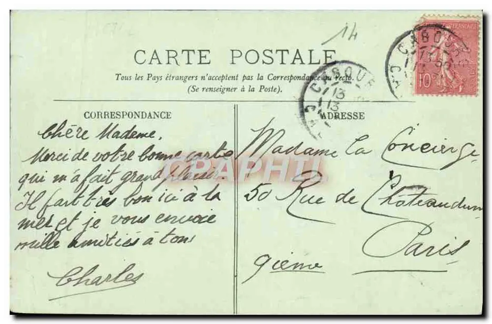 Cabourg — A Prefeitura — LL. — N° 37 - Verso