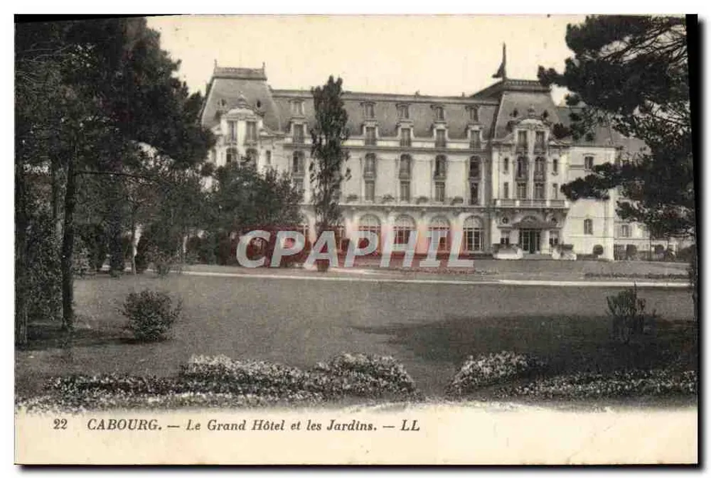 Cabourg — Le Grand Hôtel et les Jardins — LL, éditeur Lévy Frères, Imp. à Cabourg, n° 22 - Vorderseite