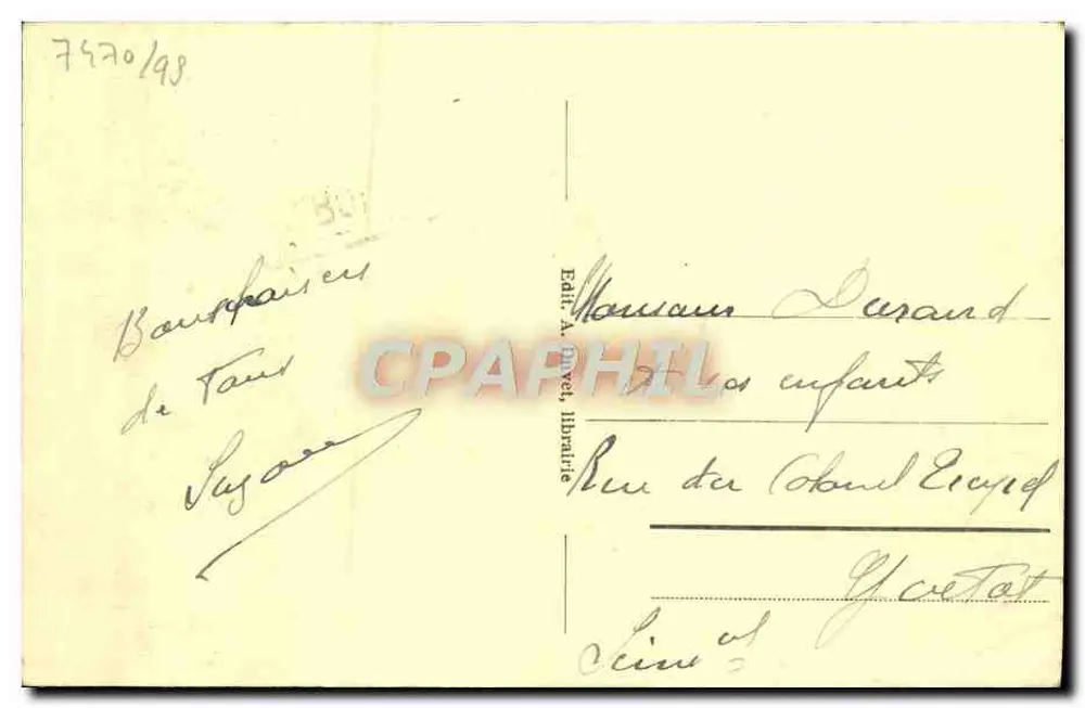 Cabourg - Das Casino und das Grand Hotel — Verlag A. Puvet, Nr. 21 - Rückseite