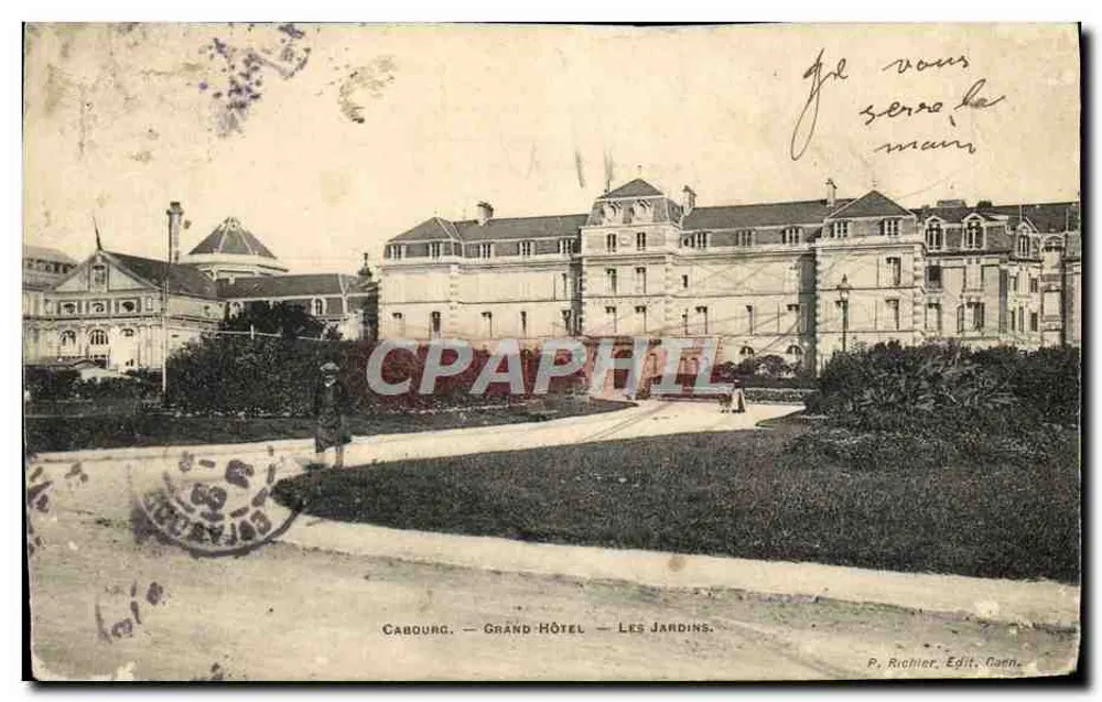 Cabourg — Grand Hôtel — Les Jardins — P. Richlier, Édit. Caen - Vorderseite