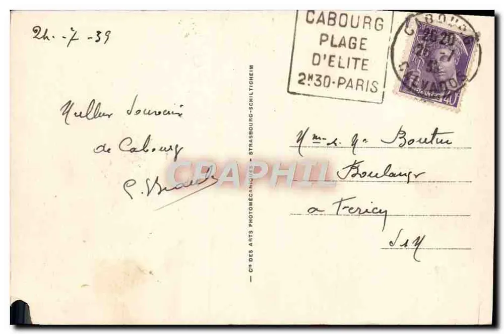 Cabourg — Panorama dos Jardins — LL.173 — C.H. dos Arts - Verso