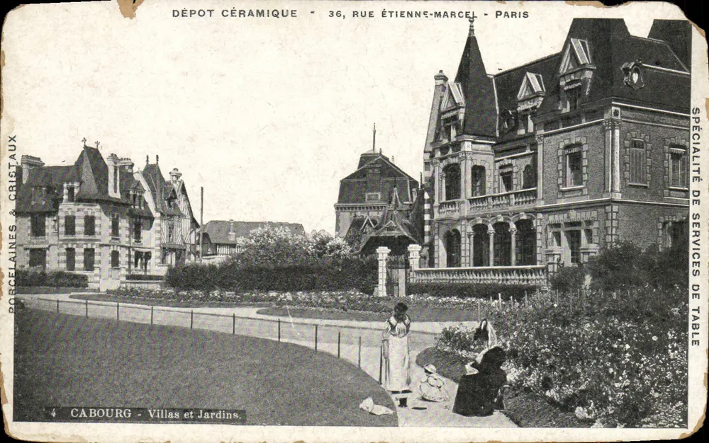 Cabourg - Villen en Tuinen — Ceramiekdepot, 36, rue Étienne-Marcel, Parijs — Porseleinen & Kristallen - Voorkant