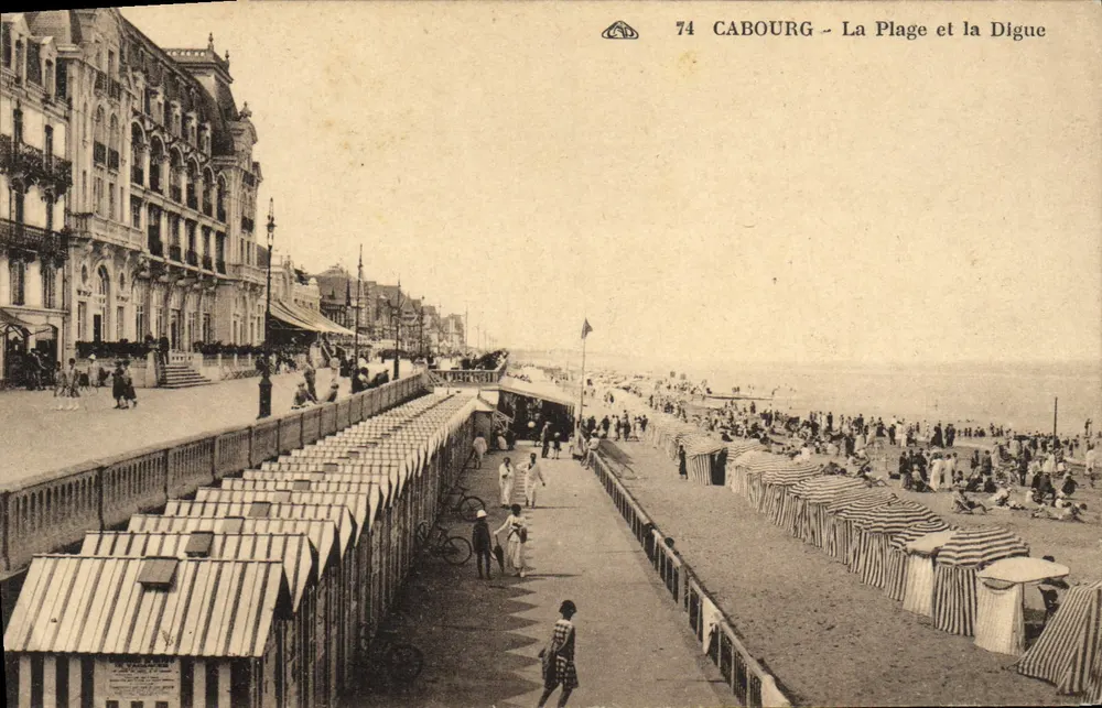 Cabourg — A Praia e a Digue — editor anônimo, n° 74 - Frente