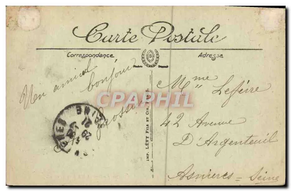 Cabourg — Boulevard des Anglais — Grand Hôtel und Digue — LL. — Verlag Lévy Fils et Cie - Rückseite