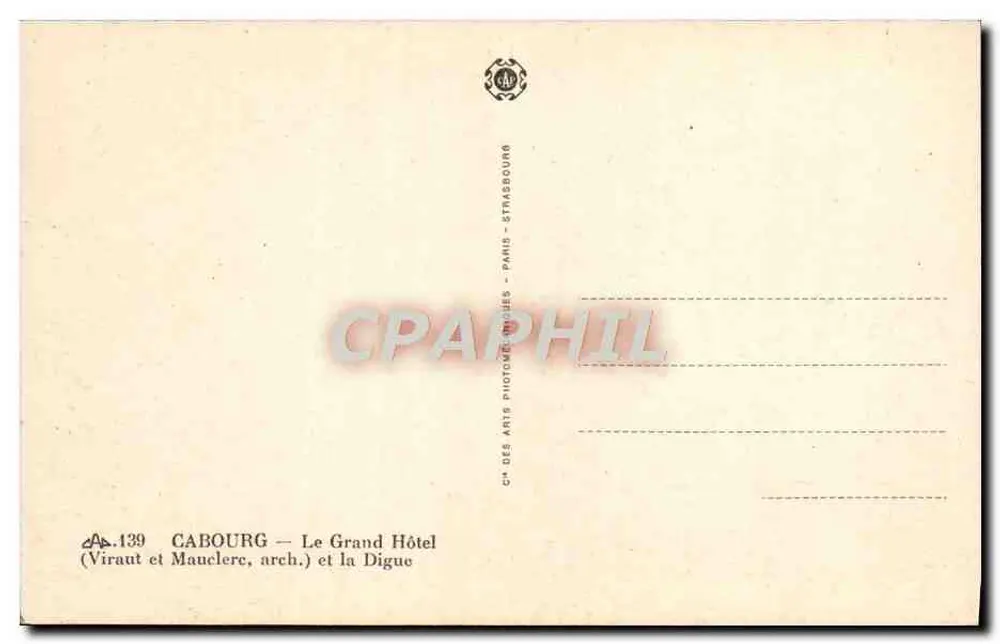 Cabourg — Das Grand Hotel und die Digue — Viraut et Mauciere, Architekten - Rückseite