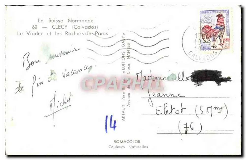 Le Viaduc et les Rochers des Parcs — Gaby — Éditions Gaby, Nantes - Verso