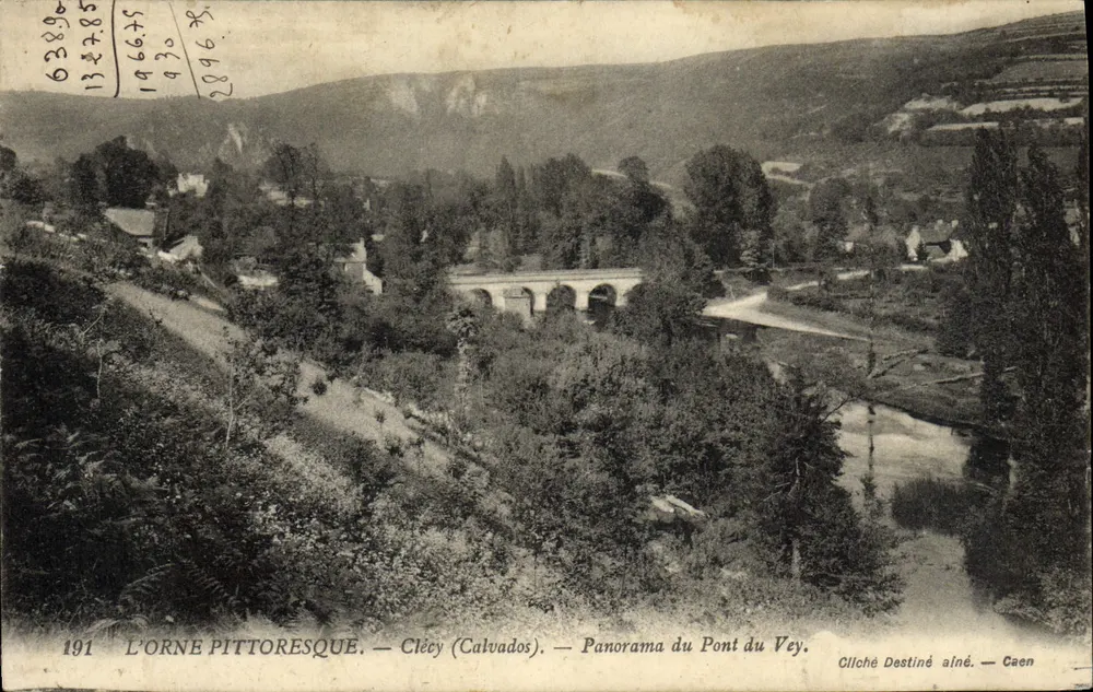 Clécy (Calvados) — Panorama Mostu Vey — Cliché Destiné — Caen - Awers