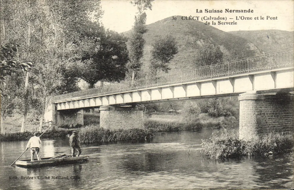 Clécy (Calvados) — O Orne e o Ponte da Serverye — Ed. Brière - Cliché Maillaut, Caen - Frente