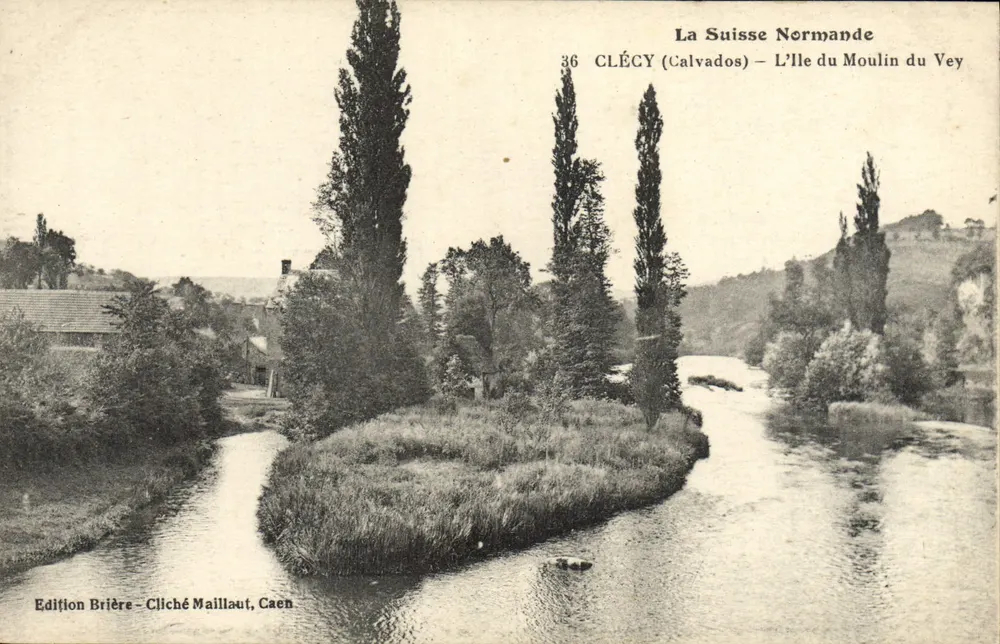 Clécy (Calvados) — A Ilha do Moulin du Vey — Edição Brière, Cliché Maillauf, Caen - Frente