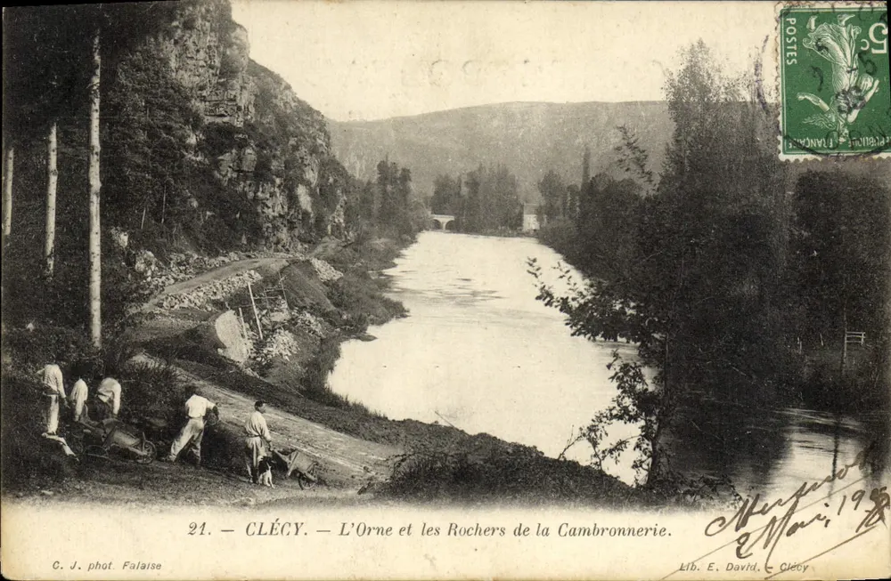Clécy — Der Fluss Orne und die Felsen von Cambronnierie — Lib. E. David, Clécy - Vorderseite