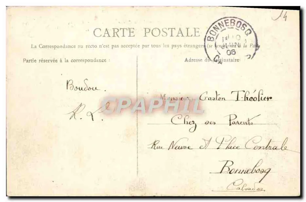 As margens do Orne — O Ponte du Vey perto de CLECY (Calvados) — L. D. - Verso