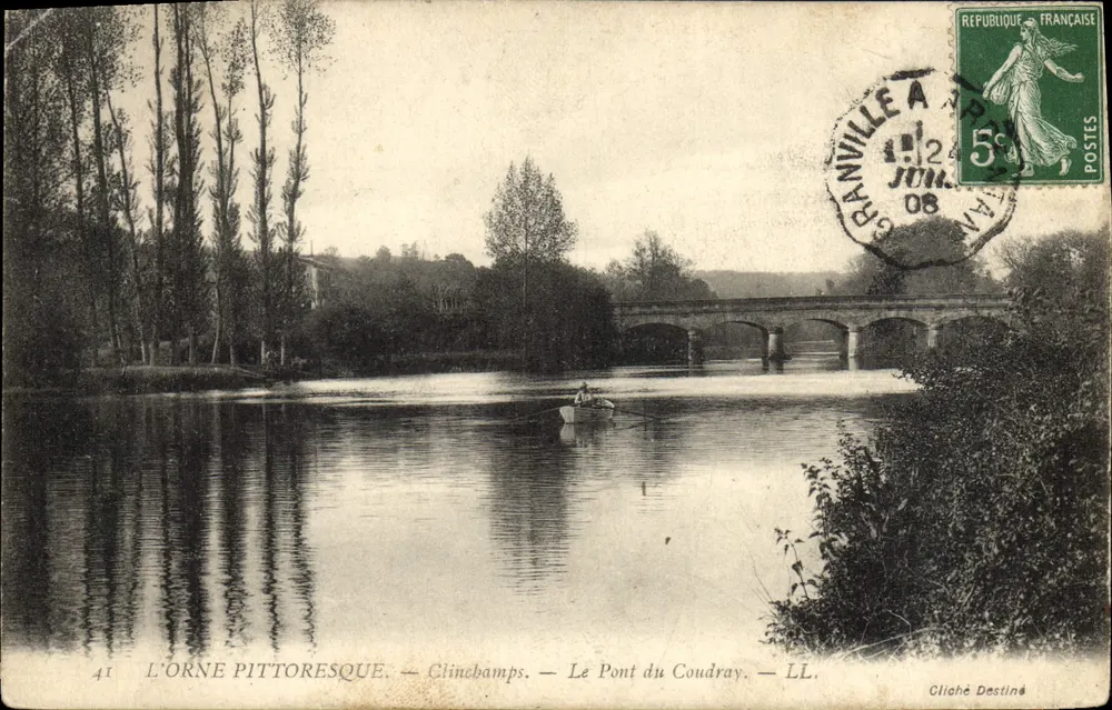 A Orne pitoresca — Chinchamps — O Ponte do Coudray — LL. — Cliché Destiné - Frente