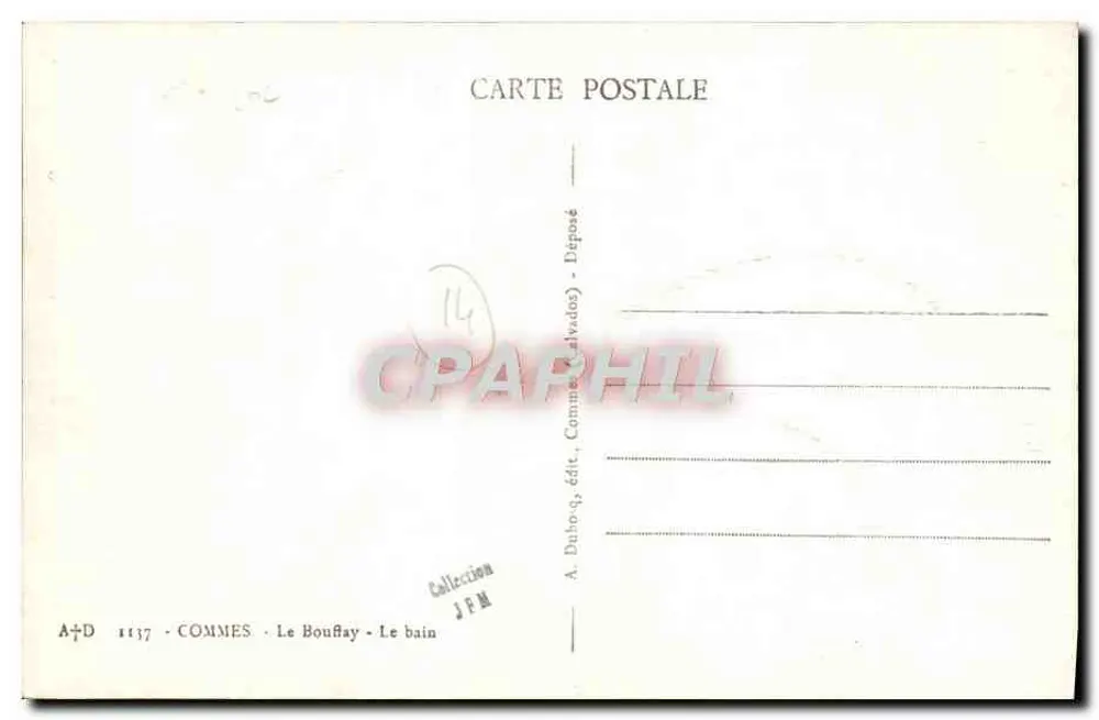 Commes - Le Bouffay - O banho — A. Dubois, editor, n° 1137 - Verso
