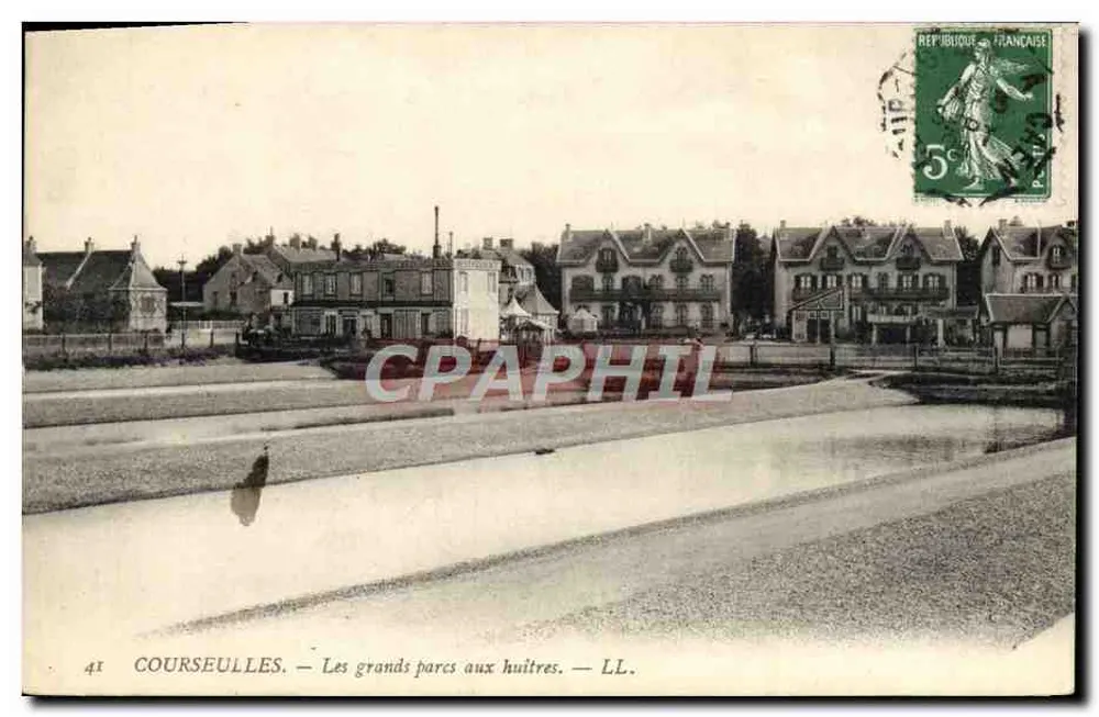 COURSEULLES — Os grandes parques de ostras — LL. - Frente