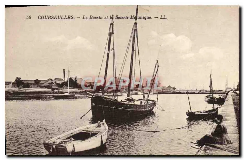 COURSEULLES — Der Hafenbecken und die mechanische Sägerei — LL. — N° 58 - Vorderseite
