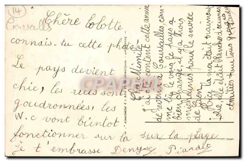 COURSEULLES - Port — widok portu z łodziami i nabrzeżem — wydawca A. Ancienne d'Art et d'Écographie, n°8 - Rewers