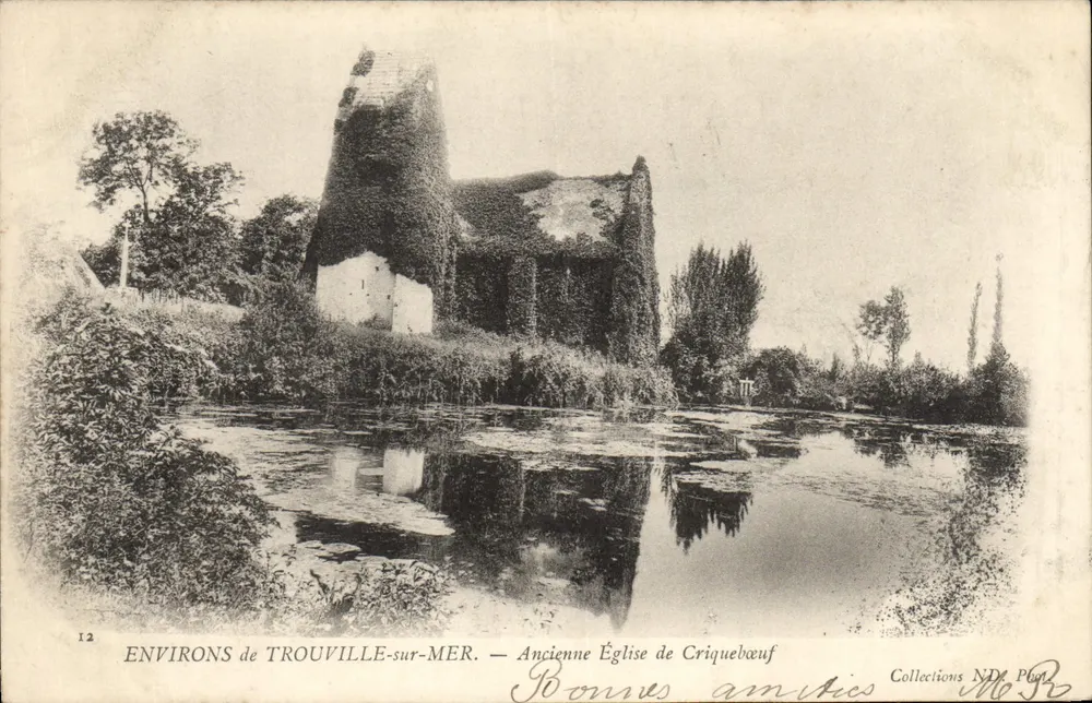 Umgebung von Trouville-sur-Mer — Alte Kirche von Criquebœuf — Sammlung N.D. Plon - Vorderseite
