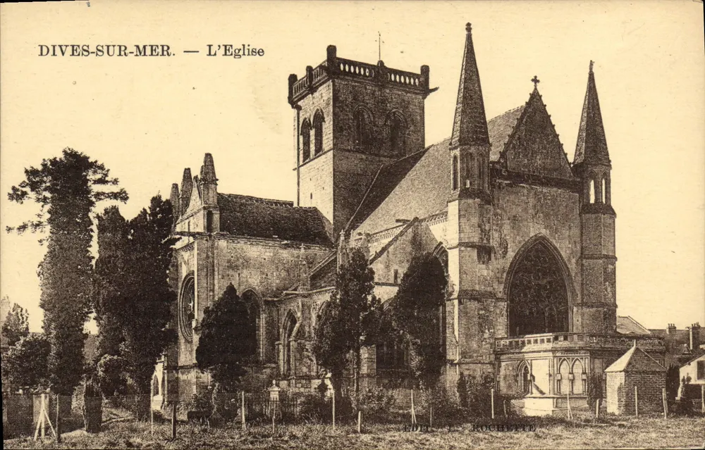 Dives-sur-Mer — A Igreja — Editor: Rochette - Frente