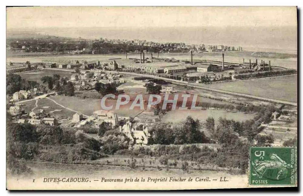 Dives-Cabourg — Panorama vom Grundstück Foucher de Careil — LL. - Vorderseite