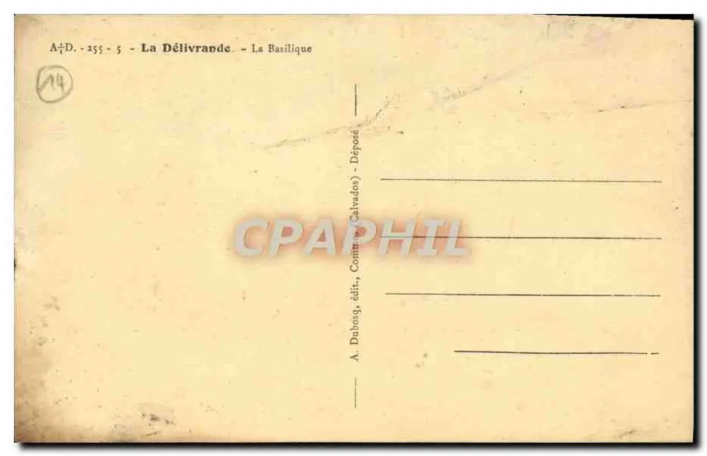 ला डेलिव्रांड बेसिलिका — प्रकाशक A. डुबॉइस, संख्या 255-5 - पीछे