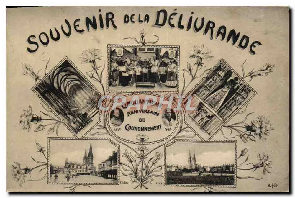 Déliurande — Erinnerung an Déliurande — Jubiläum der Krönung 1921 — A+D - Vorderseite