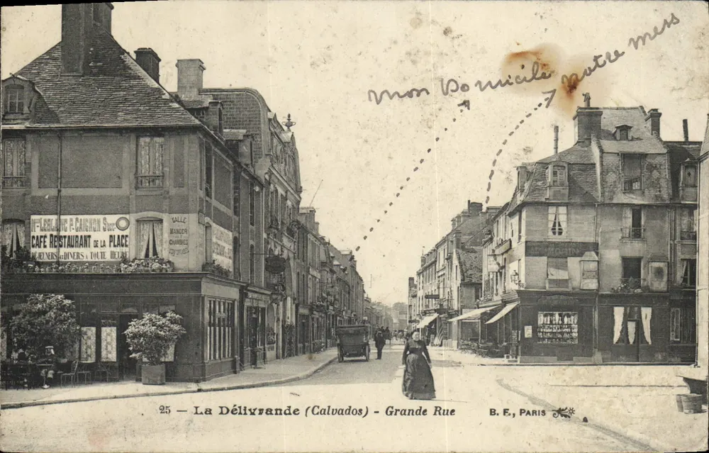 La Délivrande (Calvados) — Grande Rue — éditeur B. F., Paris, n° 25 - Vorderseite