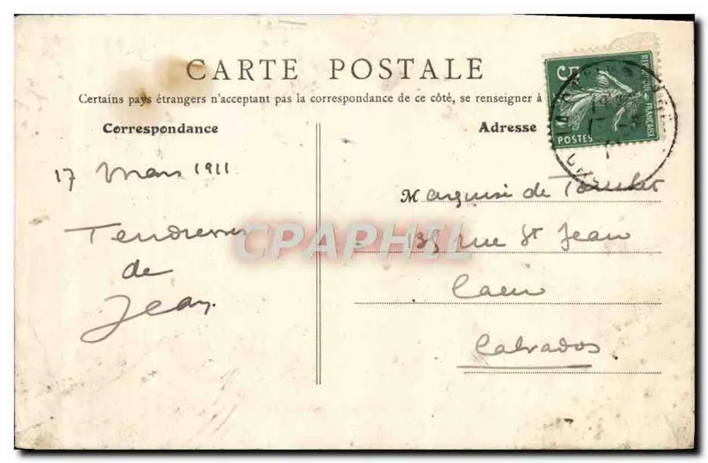 La Délivrande (Calvados) — Grande Rue — éditeur B. F., Paris, n° 25 - Rückseite